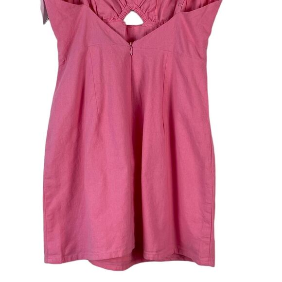 Bershka Barbiecore Cutout Mini Dress‎ Small NEW Cotton Sleeveless Y2K Babydoll - Picture 9 of 12